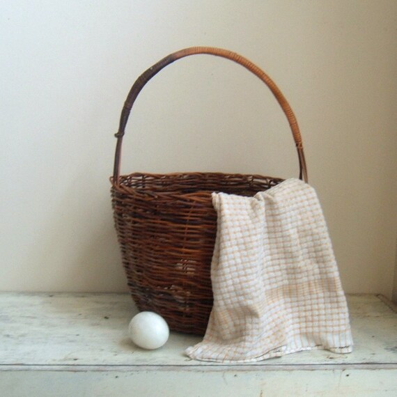 vintage egg gathering basket