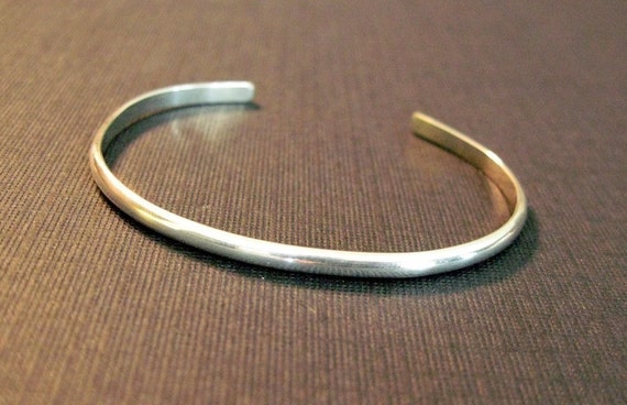 Items similar to Thin Silver Cuff Bracelet on Etsy