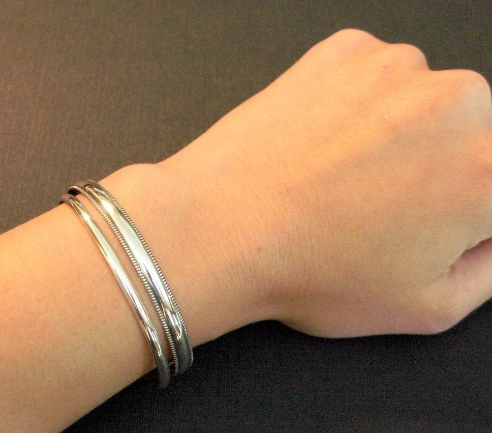 Thin Silver Cuff Bracelet