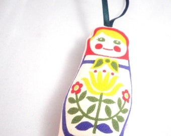 Stuffed Ornament - Matryoshka Doll with Rosy Red Cheeks