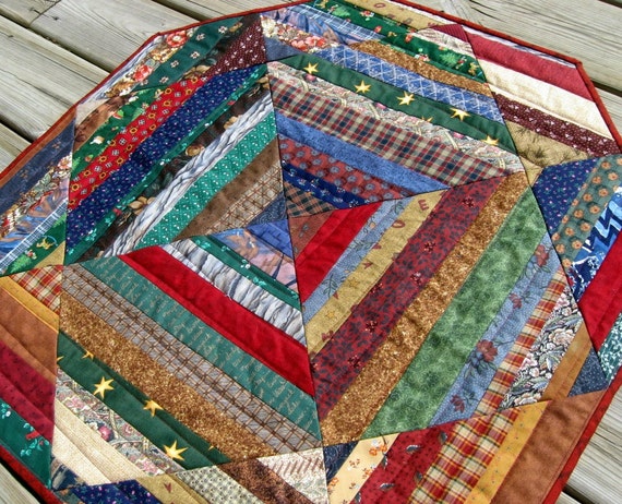 Quilted Table Topper Rustic Octagon