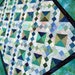 Patchwork Lap Quilt, Throw blanket, Heirloom, Hand-Dyed, Sea of Green Mystery