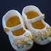 Yellow Flowers Mary Janes 3-6 Months Baby Girl Crochet Booties
