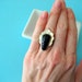 SALE.....Mexican Sterling Obsidian Aztec Face Ring