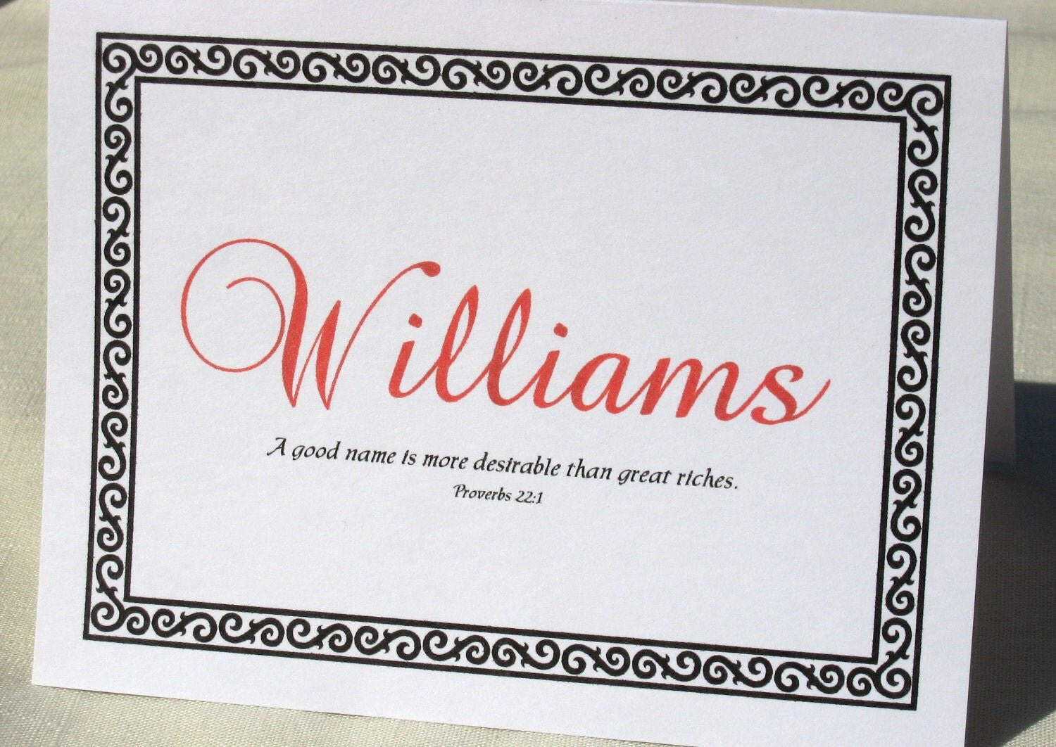 Personalized Note Cards Family Name Note Cards by delightfuldaisy