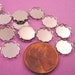 Silver tone Round Lace Edge Bezel Cups 9mm
