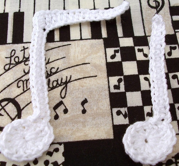 Crocheted Music Notes Set Of 4