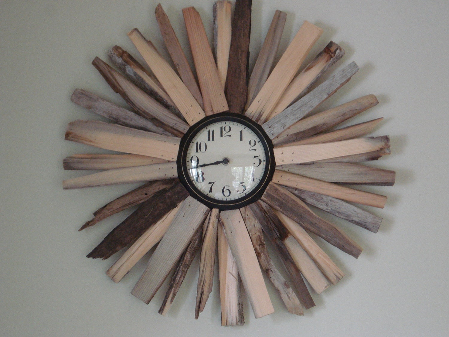 Driftwood Clock with Glass Bezel