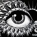 ACEO Scratchboard Abstract Sunrise Eye
