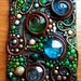 ACEO Deep Forest 2 Polymer clay and glass gems Woodland Scene Free Shipping