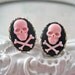 Skull plugs 8mm 0g pirate gauged ears black pink pirate
