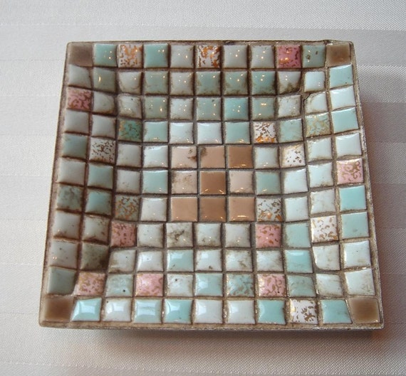 Vintage Mosaic Tile Tray