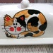 Calico Cat On Ceramic Butter Dish Handpainted Original by Grace M Smith