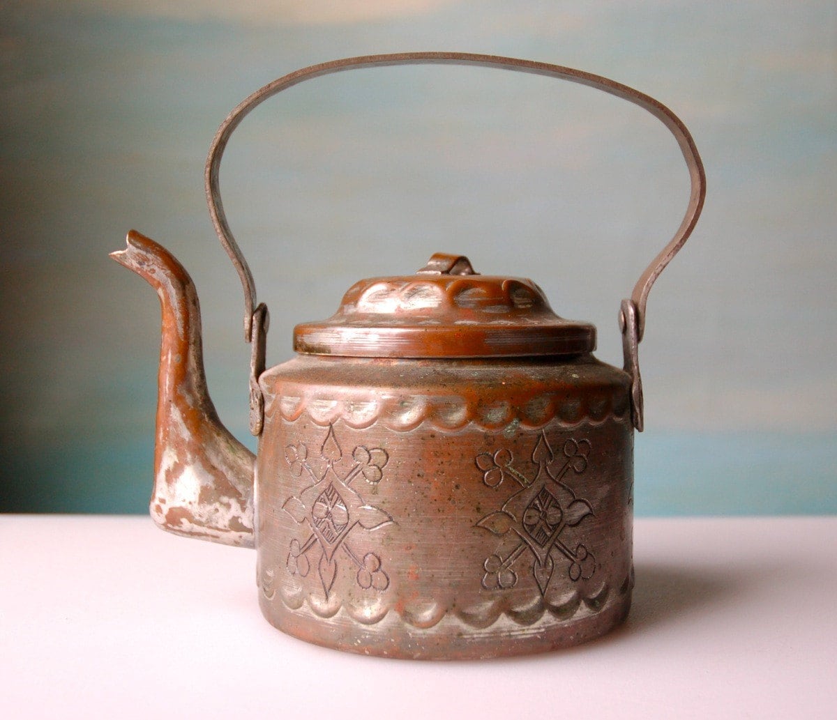 Antique Copper Teapot Handmade Beauty   Il Fullxfull.139997029 