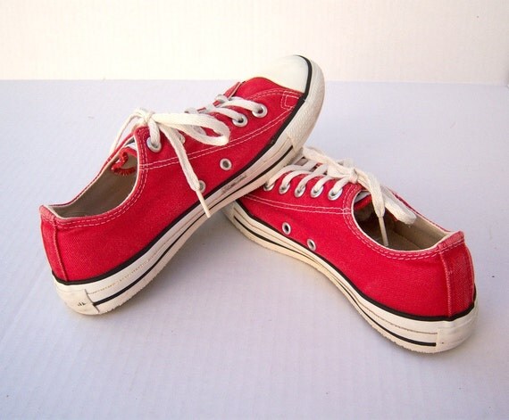 Retro Red Converse All-Stars USA / mens 6 / womens 7.5