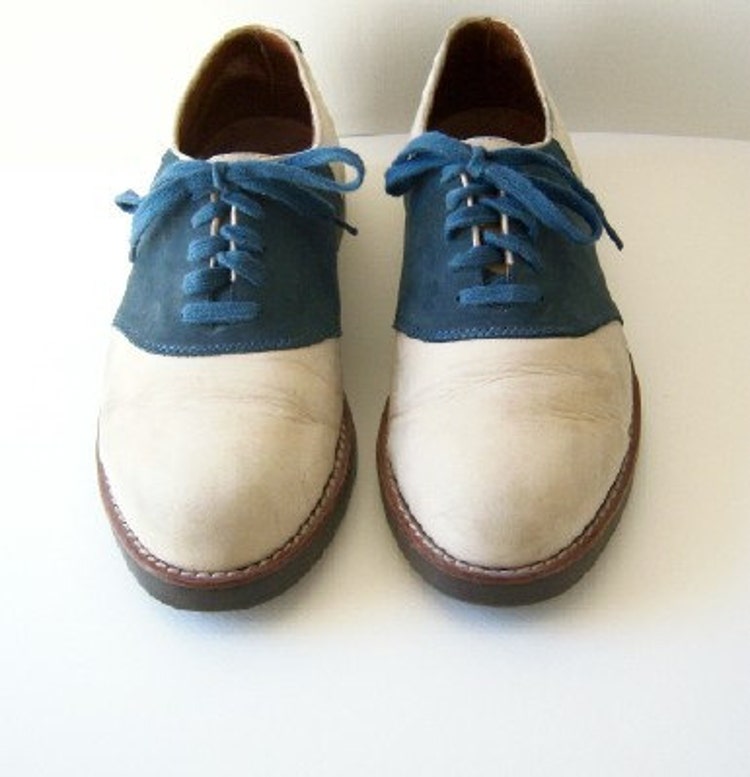 Happy Days Saddle Shoes Mens 11M suede navy blue by dahlilafound