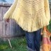 Vintage crochet poncho // buttery yellow // FRINGE shawl