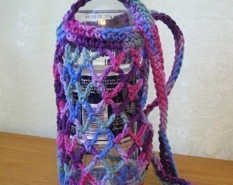 Crochet Pattern PDF for Water Bottle Carrier Holder Tote EASY - permission to sell what you make