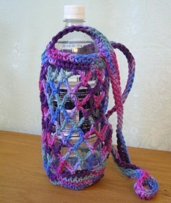 Crochet Pattern PDF for Water Bottle Carrier Holder Tote