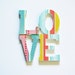 letters love wall shelf decor boho turquoise orange
