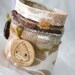 Fabric Mixed Media Jewelry Wrist Cuff Bracelet Beehive Textile