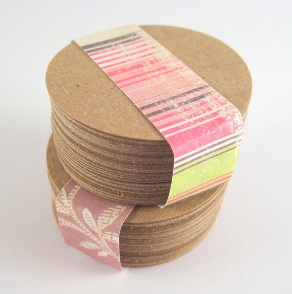 Items similar to Kraft Paper Tags (100) 1 1/2 inch Circles No Holes