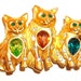 3 Kitty Cats Bob Mackie vintage brooch pin