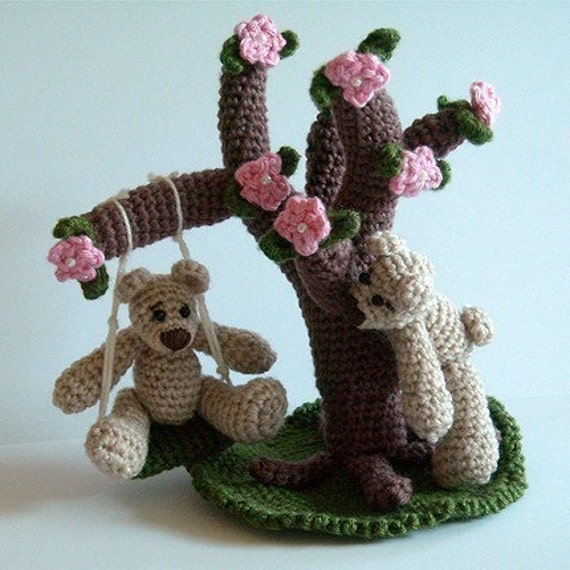 Instant Download - PDF Crochet Pattern - Swinging Bears
