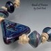 Handmade Glass Cross Bead Focal Set - Super Rich Shiny Tie Dye Old Rugged Cross
