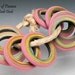 Handmade Glass Ring Artisan Lampwork Beads - 8 Earthy Pink Tie Dye Sliders - Med