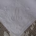 Vintage White Hanky with an Initial M - Hankie Handkerchief