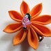 Kanzashi Fabric Flower Clip - Little Miss Muffet