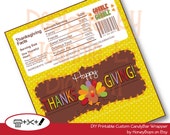 Thanksgiving Candy Bar Wrapper Printable Personalized DIY - PDF file Il_170x135