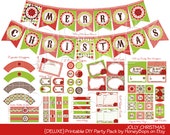 Christmas Printable Party Pack Digital Deluxe Set INSTANT DOWNLOAD - Special Holly Jolly Low PRICE Il_170x135