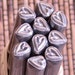 Skinny Heart Design stamp for jewelry stamping of sterling copper and brass