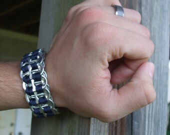 Men's FistiCuff Navy Tab Top Cuff Bracelet Free Worldwide Shipping