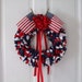 Red White and Blue Ribbon Wreath Patriotic 12 inch Presidents Day