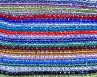 LOT of 500 Czech Firepolish Beads Faceted Round 6mm