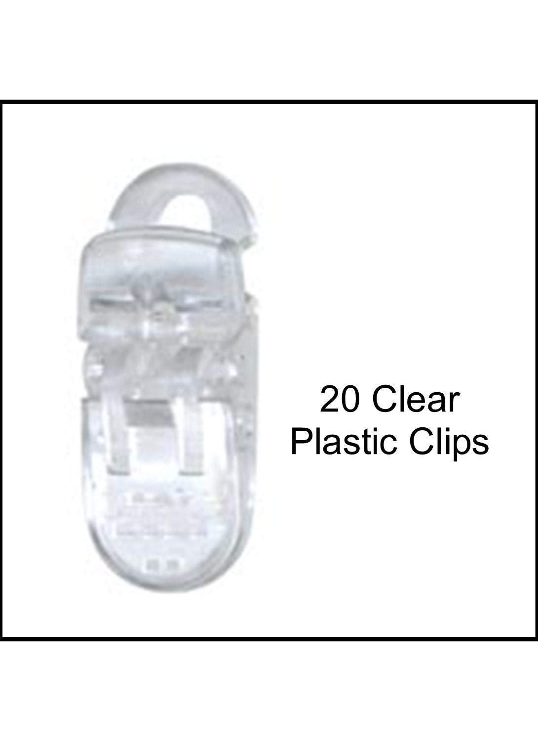 20 Clear Plastic Clips can be used for crafts or pacifier