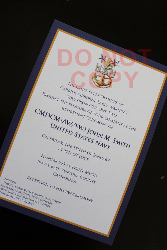 Navy Chief Pinning Invitations 1