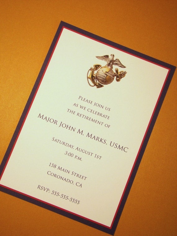 Usmc Retirement Invitations 2