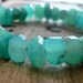 Peruvian Blue Opal Pearlized Faceted Center drill nuggets - 8-10mm, 1/2 strand