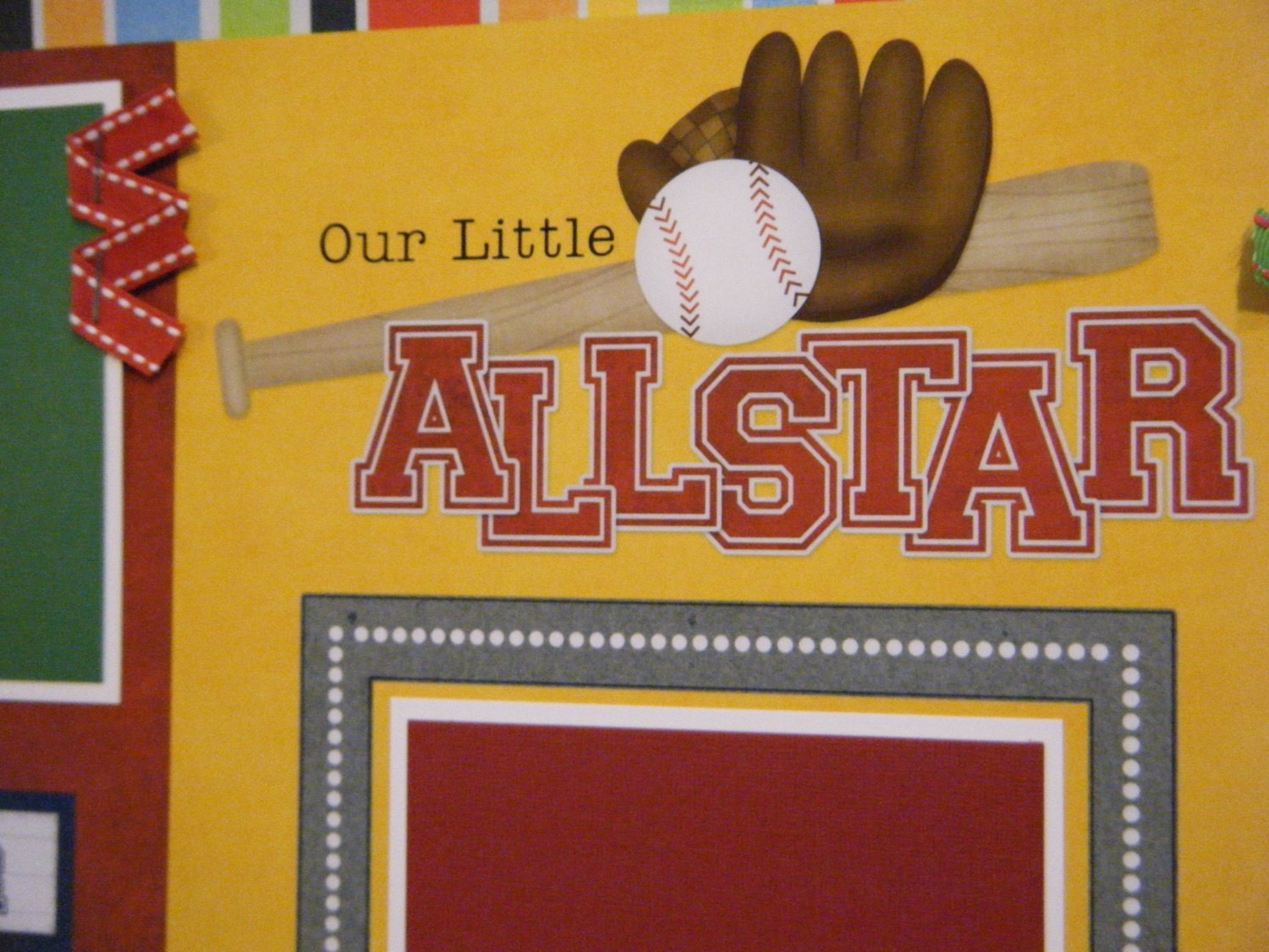 Premade BASEBALL 12x12 Scrapbook Pages for boy girl family
