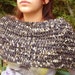 Women's Knitted Wool Wrap organic brown black grey gray mesh in chunky yarn, earthy, shawl, handknitted gift, bulky nature rustic lace net