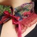 Victorian Collar, gothic steampunk neo renaissance romantic choker women's necktie burgundy olive and blue, lace ribbon satin by Hodaya