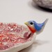 Trinket dish, wine red brambles, porcelain