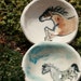 trinket bowls - wild horses - porcelain salt bowl
