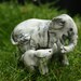 elephant figurine -indian elephant and baby - porcelain animal miniatures