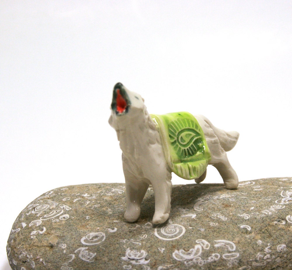 porcelain wolf figurine