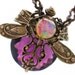 Violet Moon Dragonfly - Vintage Filigree Jewel Original Design Necklace